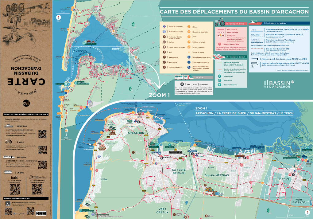 Carte Des Déplacements Du Bassin D'arcachon