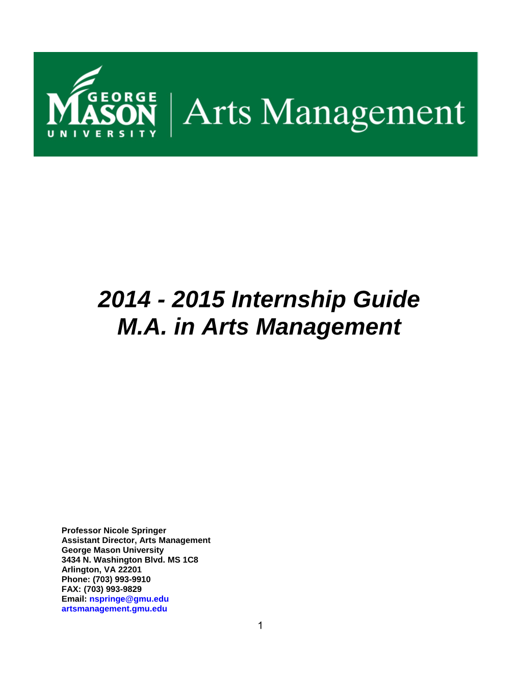 2014 - 2015 Internship Guide