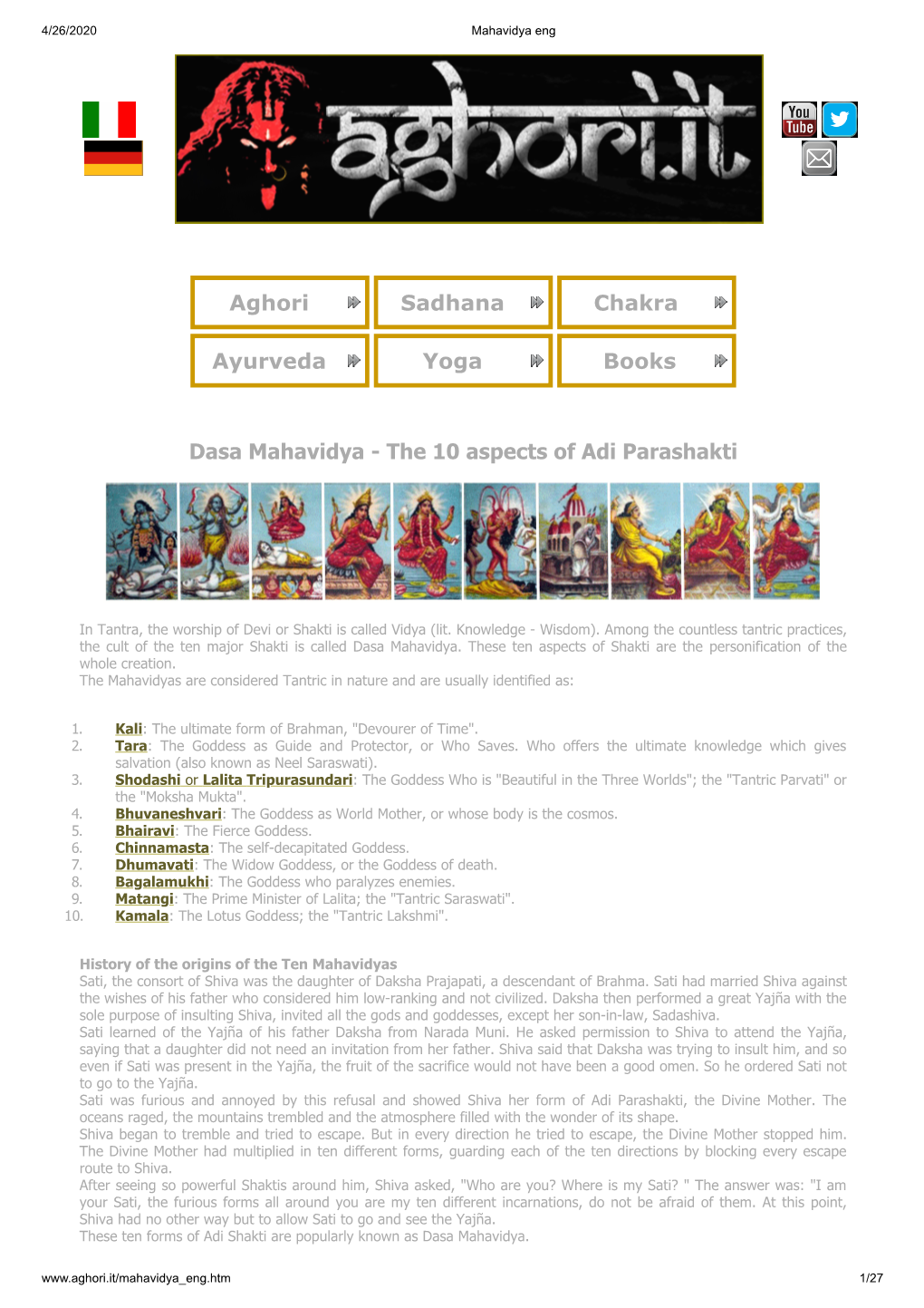 Aghori Sadhana Chakra Ayurveda Yoga Books Dasa Mahavidya
