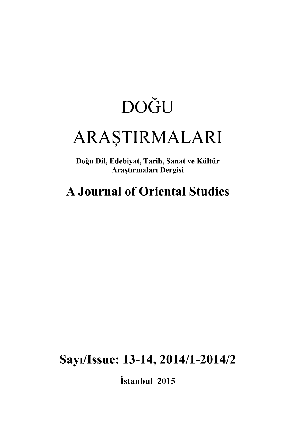 Doğu Araştirmalari