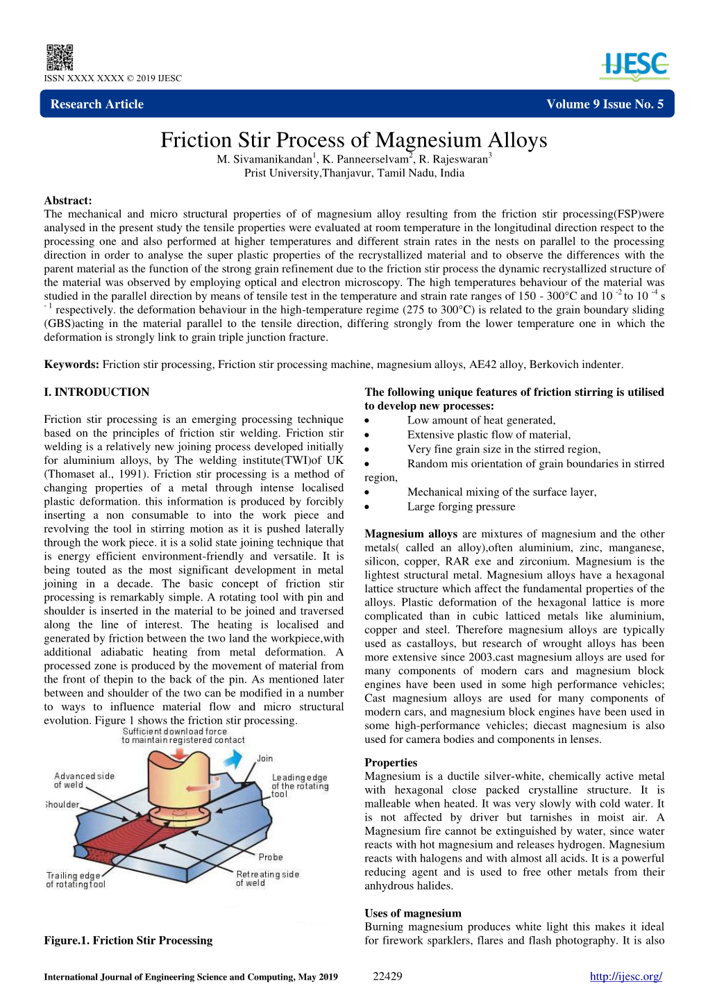 Friction Stir Process of Magnesium Alloys M