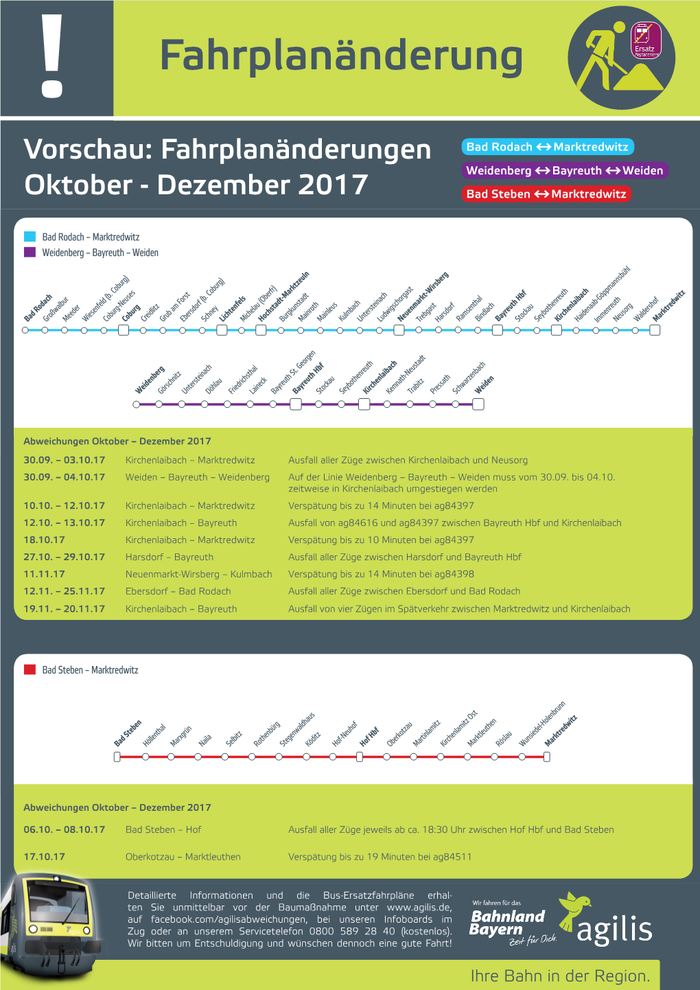 Vorschau: Fahrplanänderungen Oktober