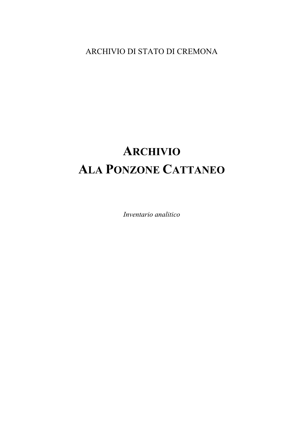 Archivio Ala Ponzone Cattaneo