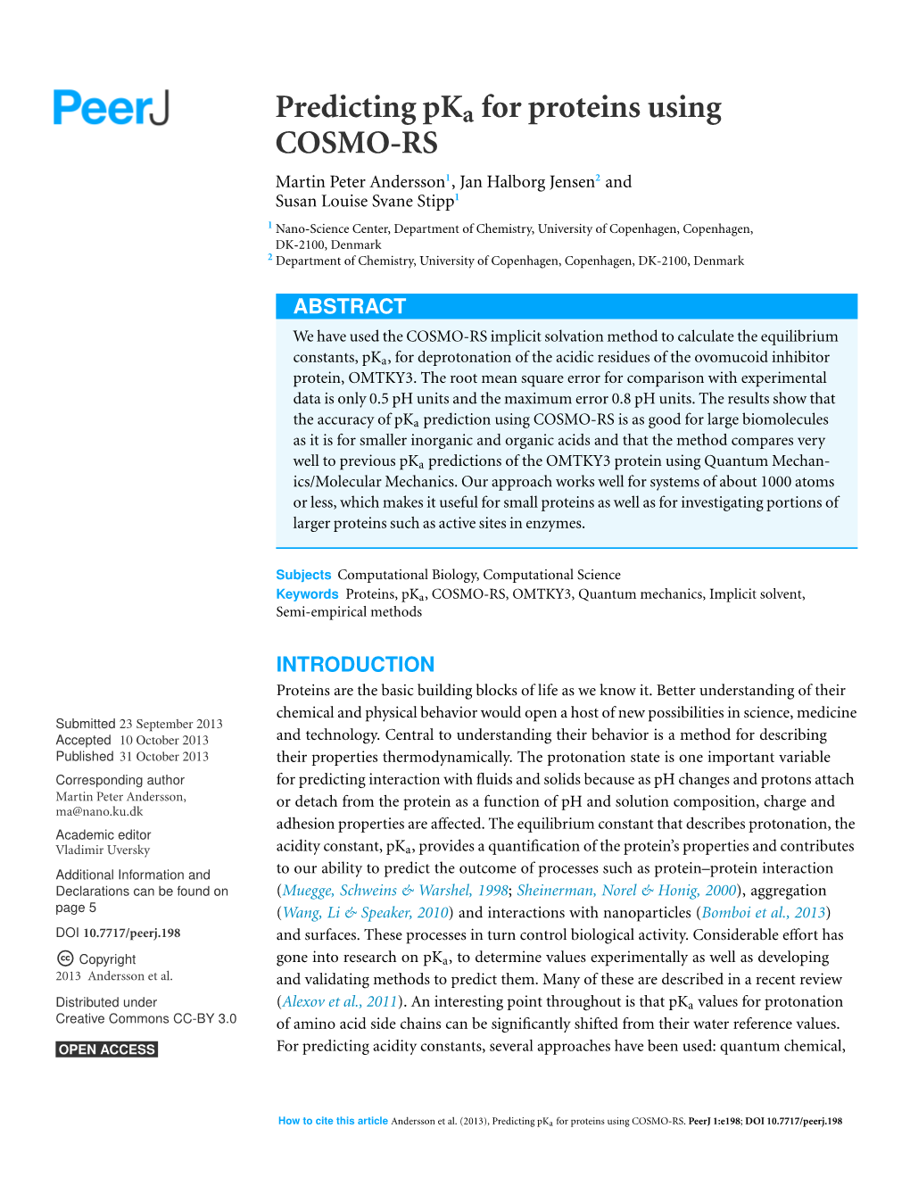 Predicting Pka for Proteins Using COSMO-RS