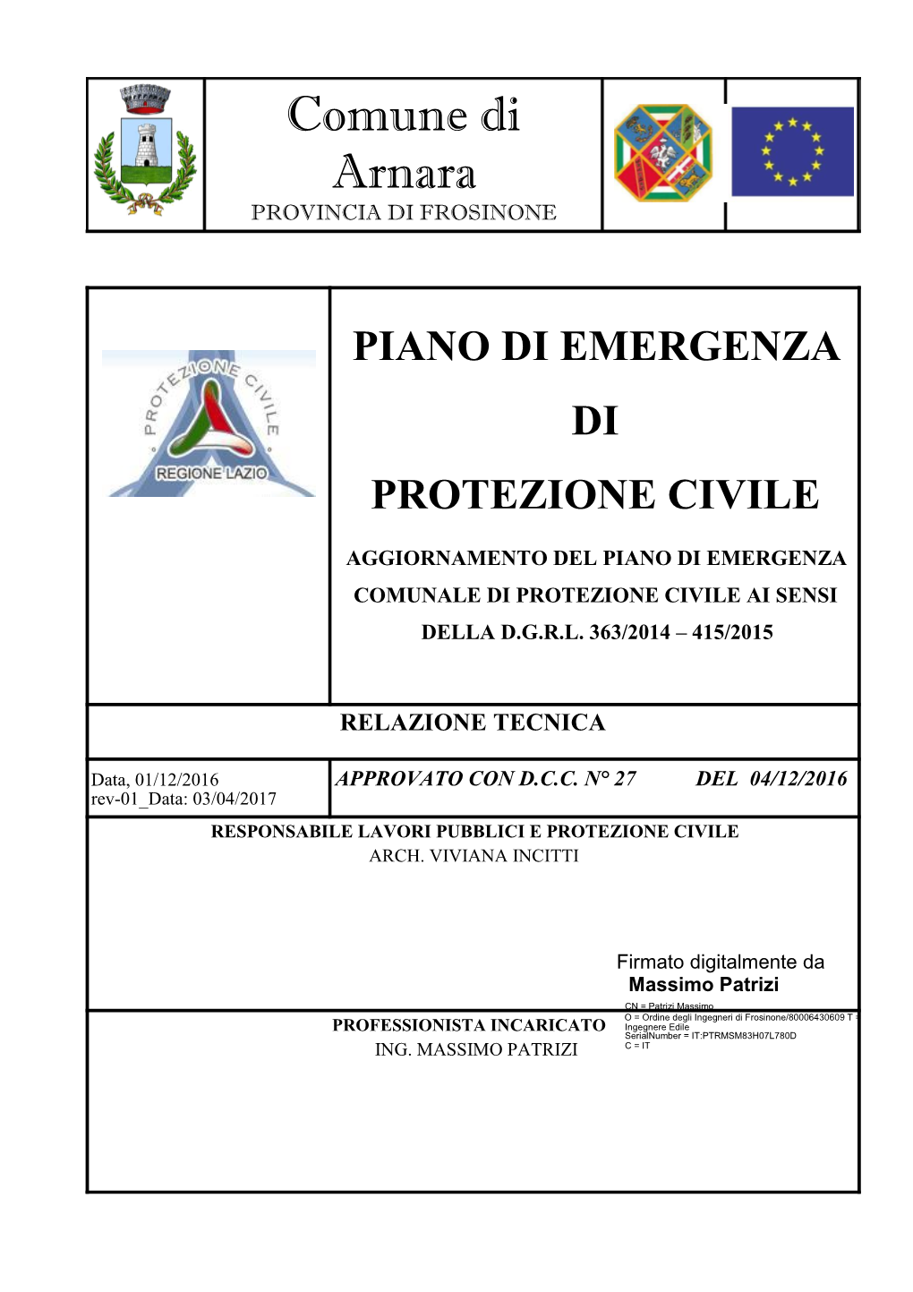 Piano Emergenza E Protezionecivile