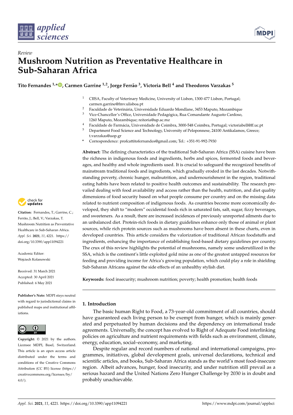 Mushroom Nutrition As Preventative Healthcare in Sub-Saharan Africa