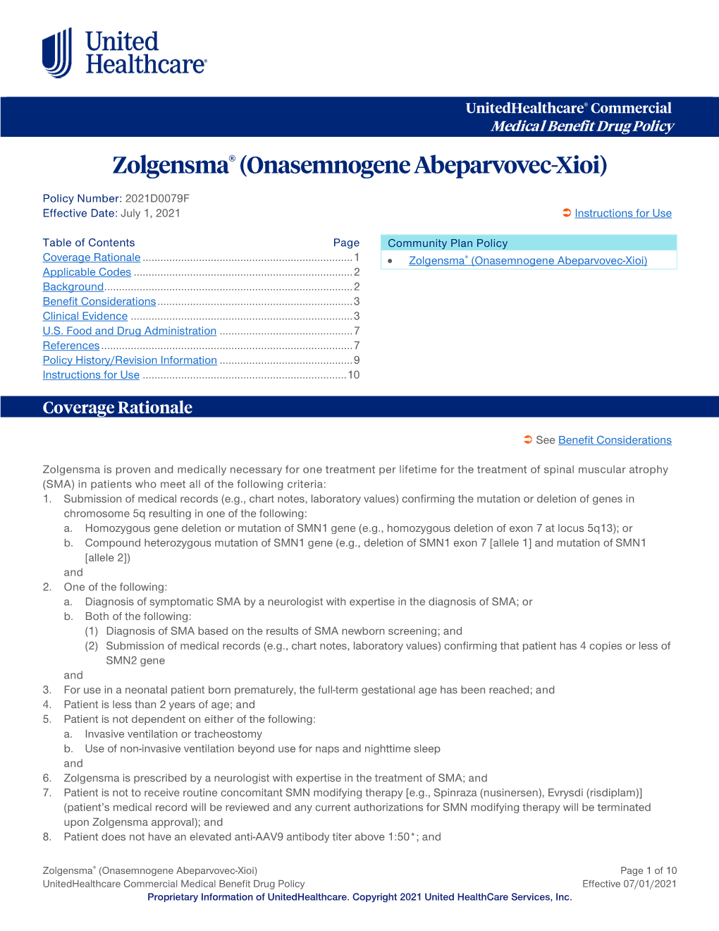 Zolgensma® (Onasemnogene Abeparvovec-Xioi)