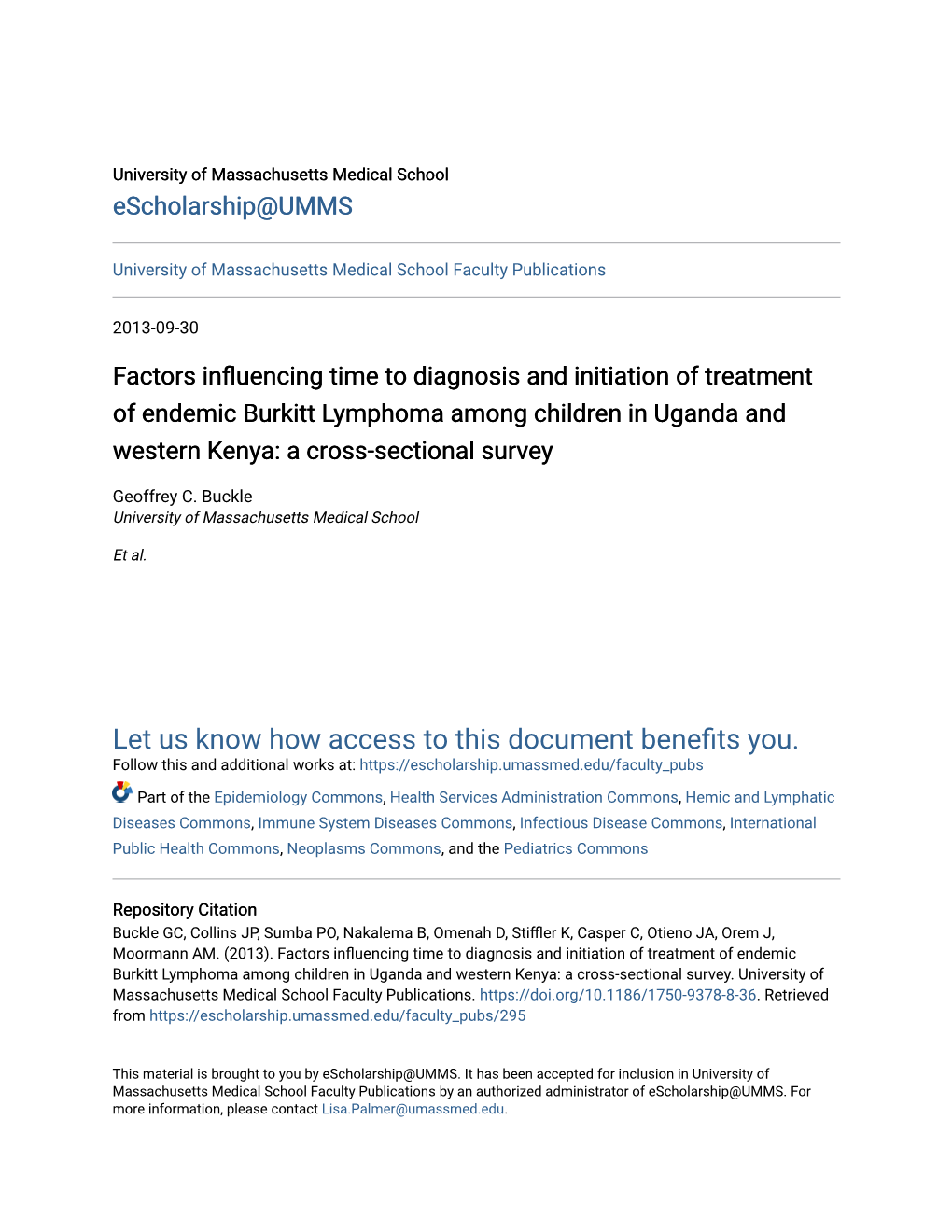 Factors Influencing Time to Diagnosis and Initiation of Treatment Of