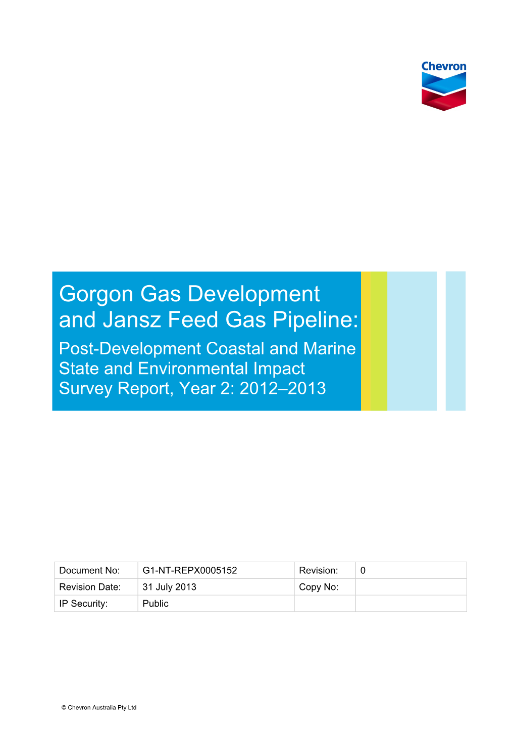 Gorgon Gas Development and Jansz Feed Gas Pipeline: Post-Development Coastal and Marine