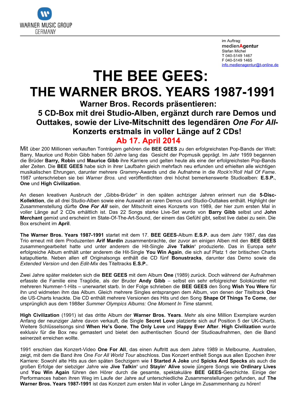 The Bee Gees: the Warner Bros