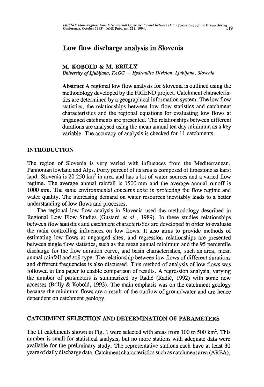 Low Flow Discharge Analysis in Slovenia