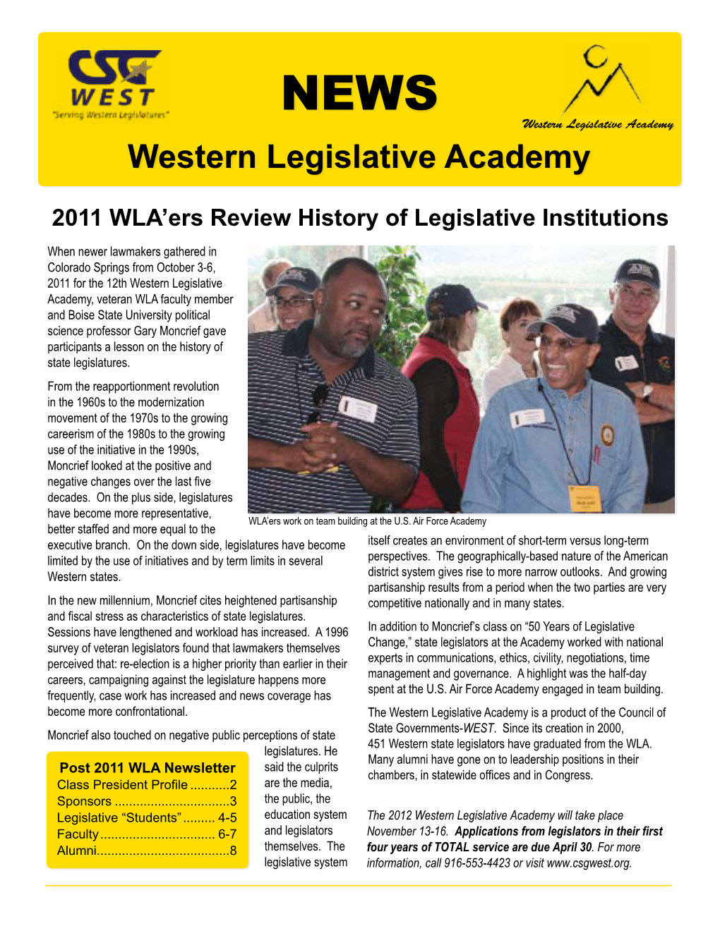 Western Legislative Academy Western Legislative Academy