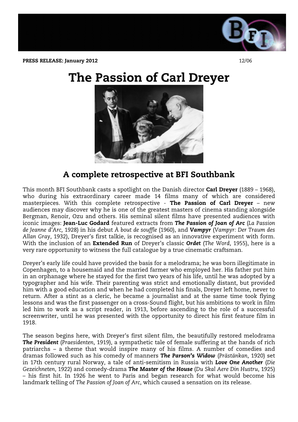 The Passion of Carl Dreyer