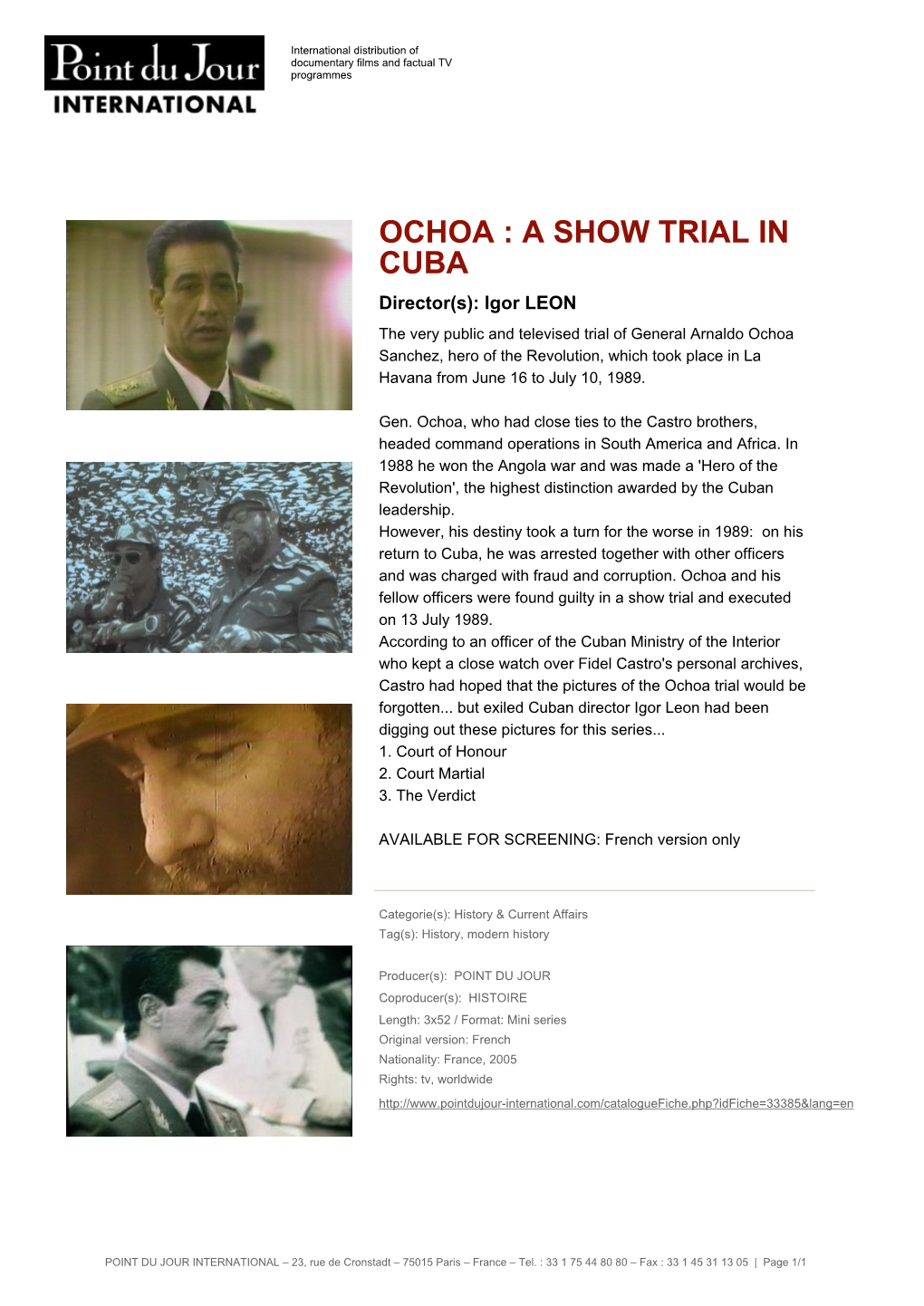 Ochoa : a Show Trial in Cuba