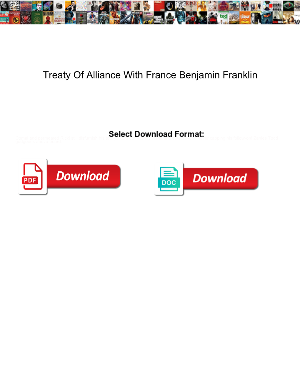 Treaty of Alliance with France Benjamin Franklin