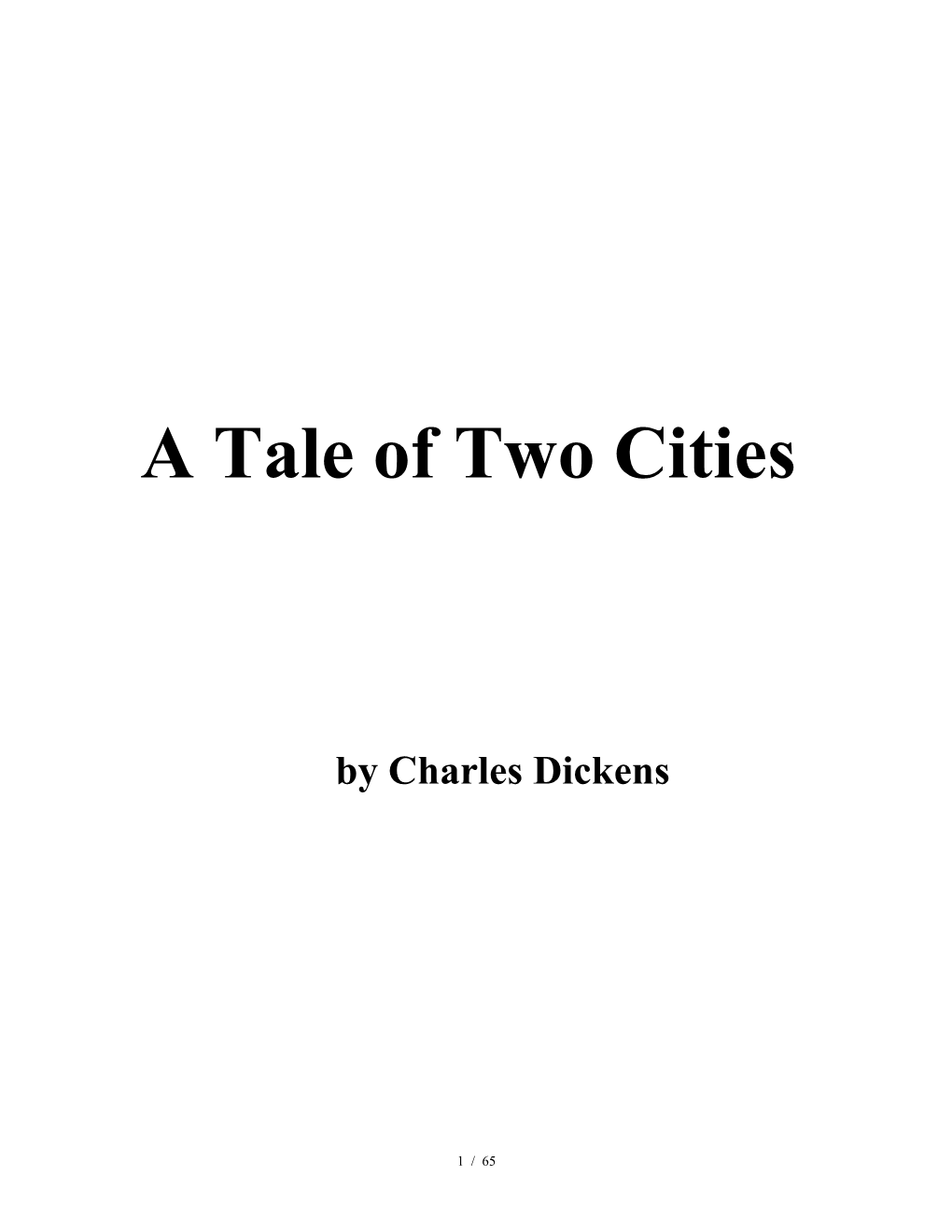 A Tale of Two Cities