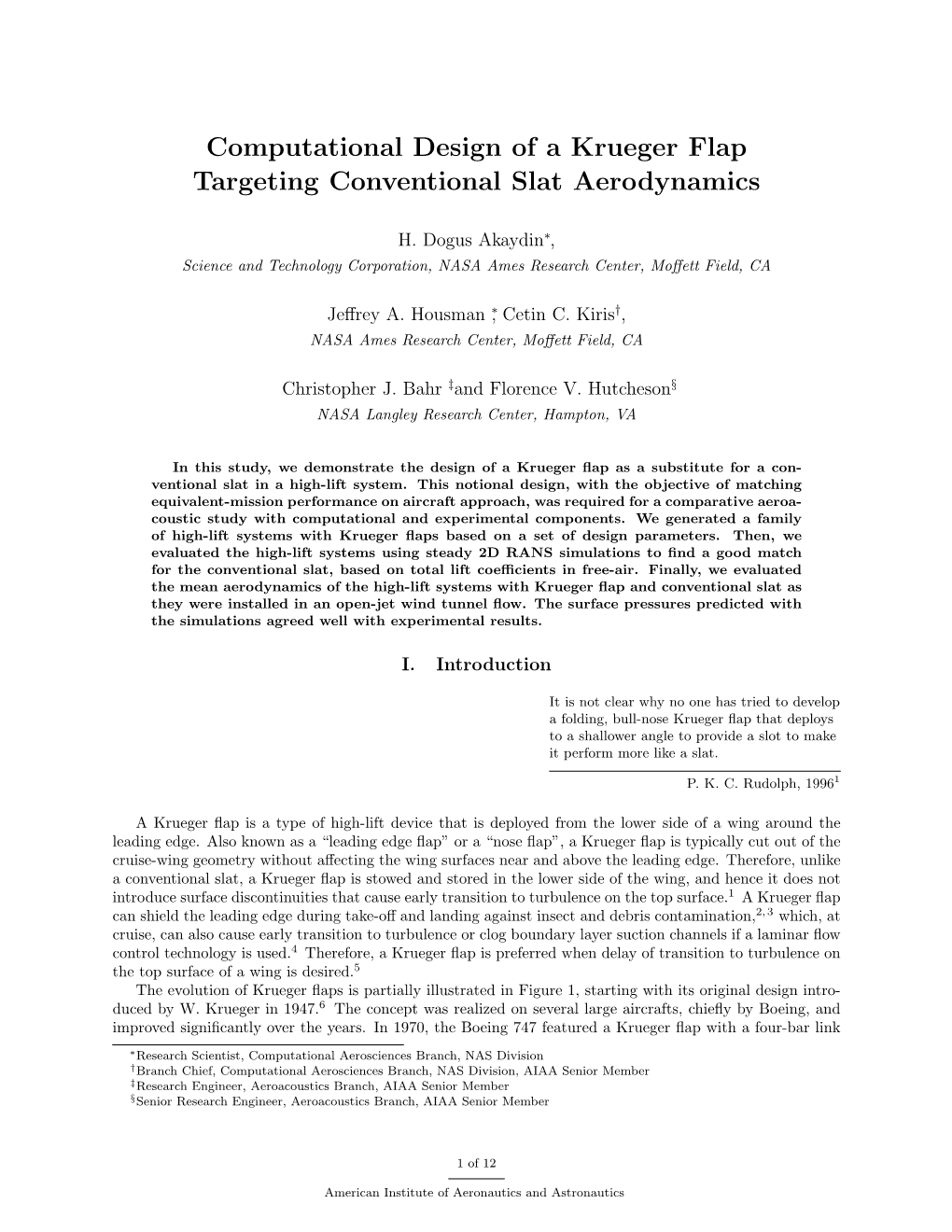 Computational Design of a Krueger Flap Targeting Conventional Slat Aerodynamics