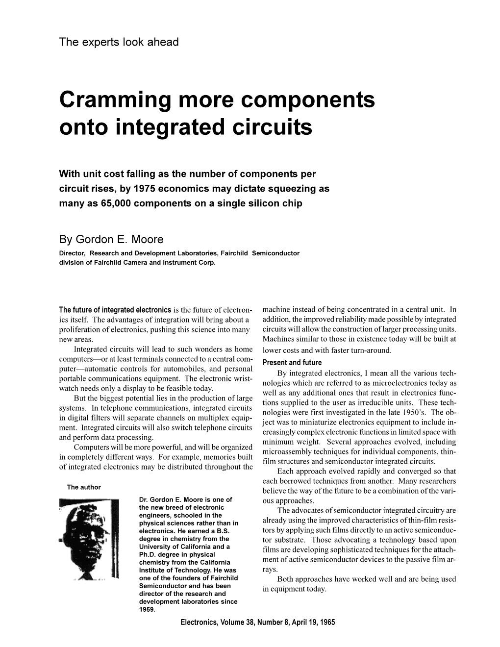 Cramming More Components Onto Integrated Circuits