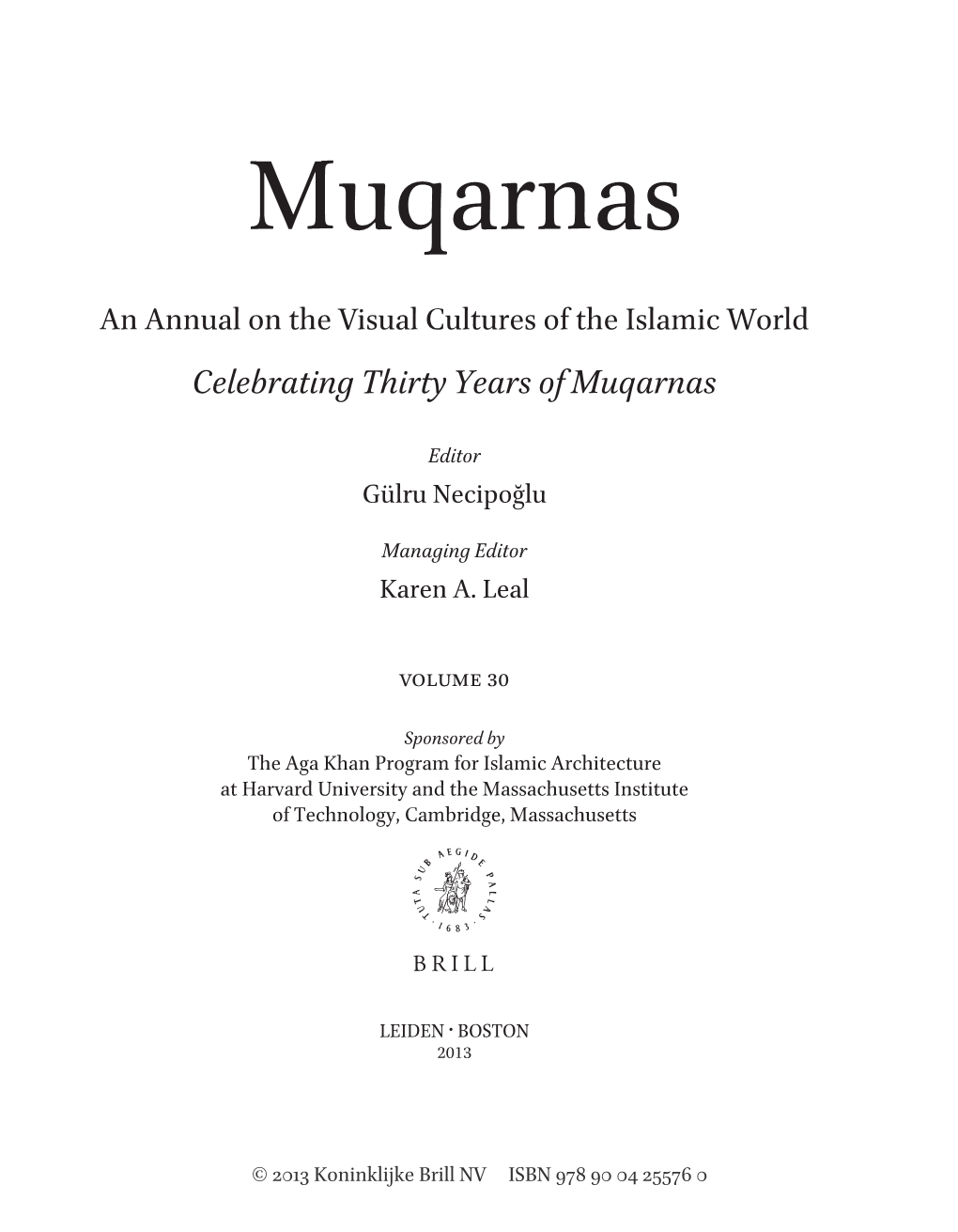 Celebrating Thirty Years of Muqarnas