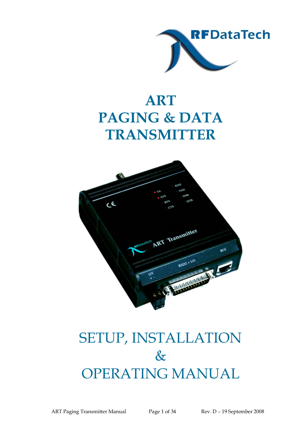 ART Paging Transmitter Manual (Rev D)