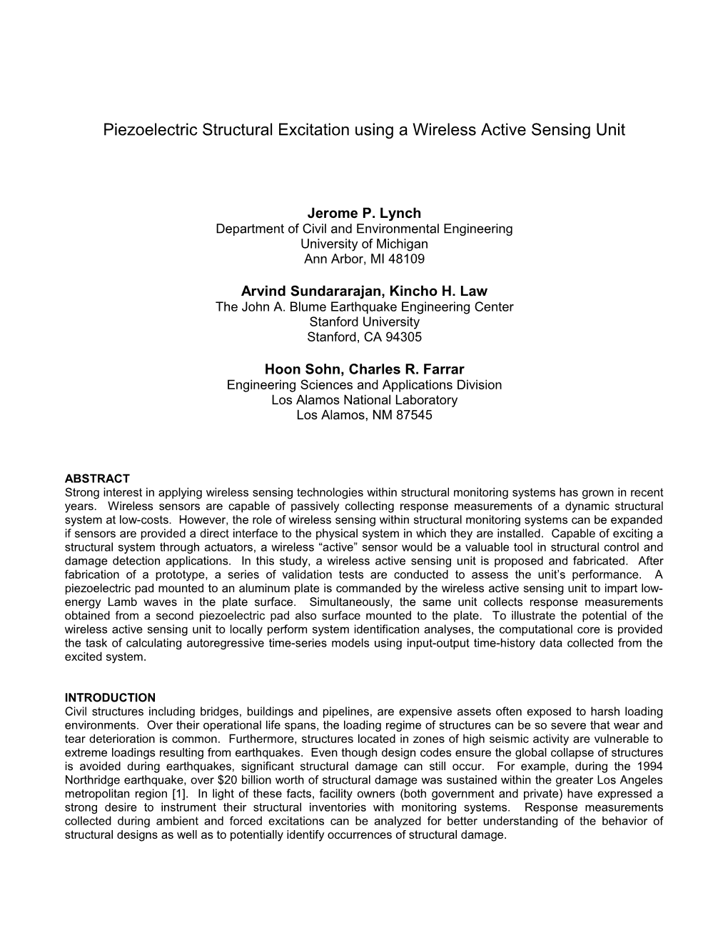 Wireless Actuation and Sensing for Damage Detection in Structural Elements