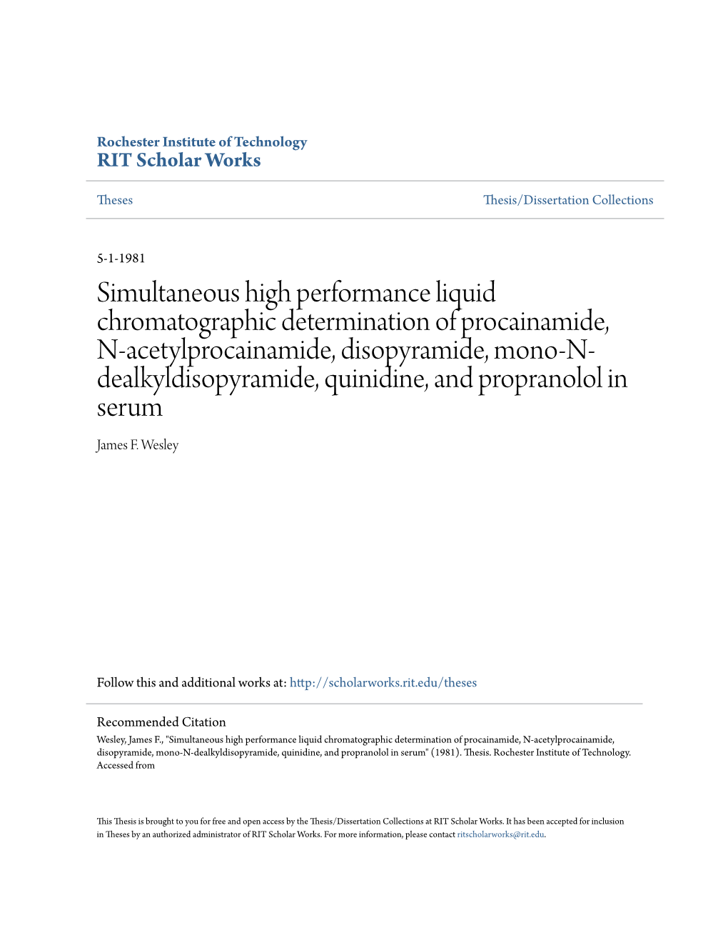 Simultaneous High Performance Liquid Chromatographic Determination Of