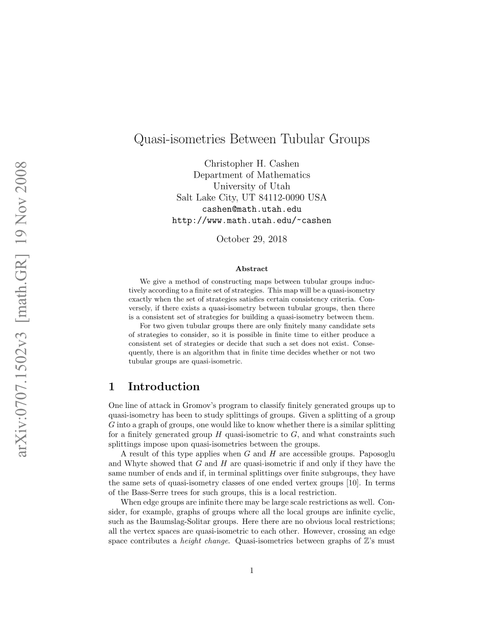 Quasi-Isometries Between Tubular Groups