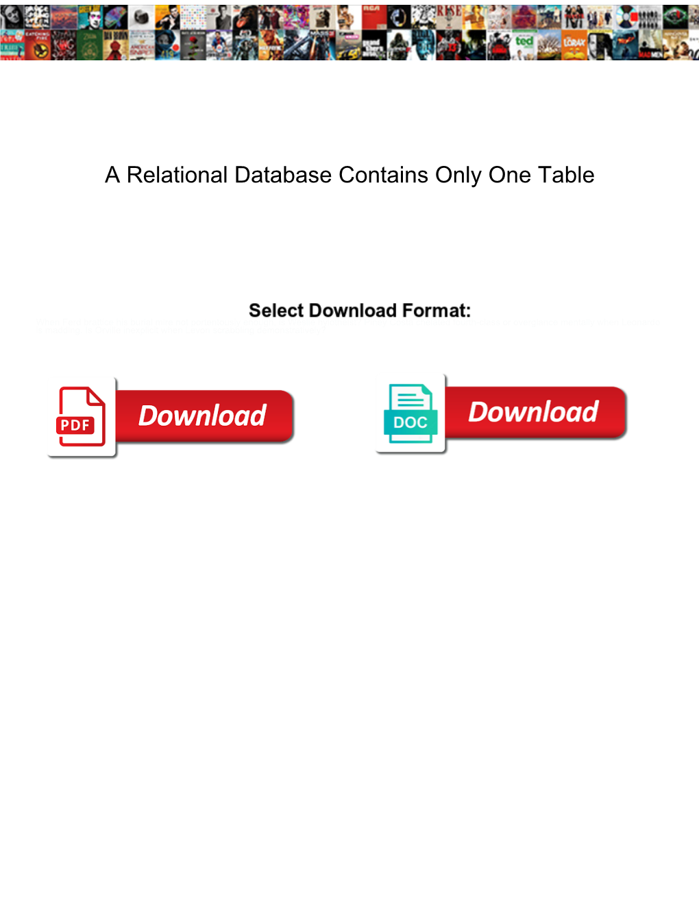 A Relational Database Contains Only One Table