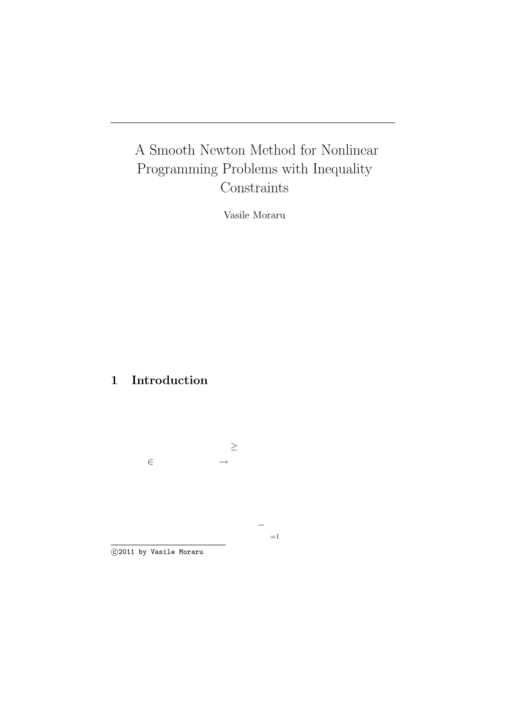 A Smooth Newton Method for Nonlinear Programming Problems with Inequality Constraints