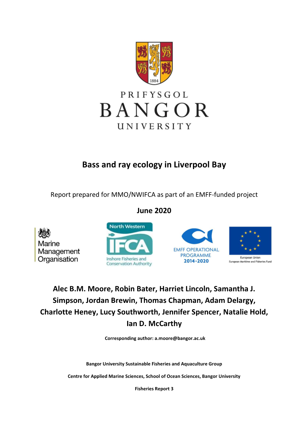 Bass and Ray Ecology in Liverpool Bay