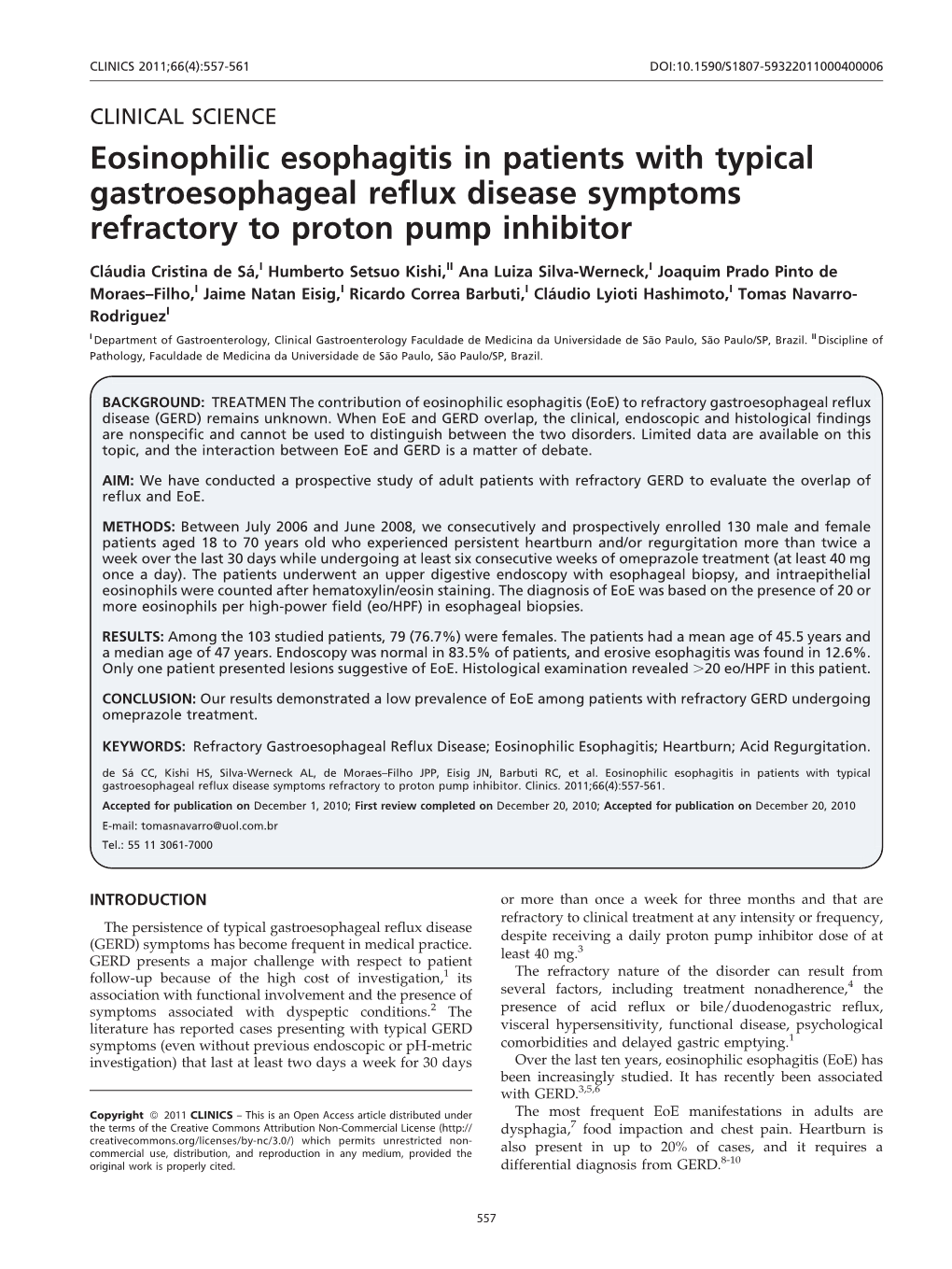 Eosinophilic Esophagitis in Patients with Typical Gastroesophageal Reflux Disease Symptoms Refractory to Proton Pump Inhibitor