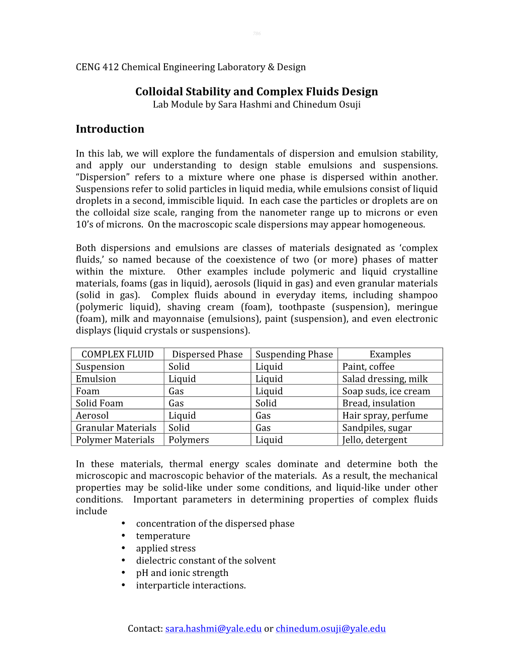 Colloidal Stability and Complex Fluids Design Introduction