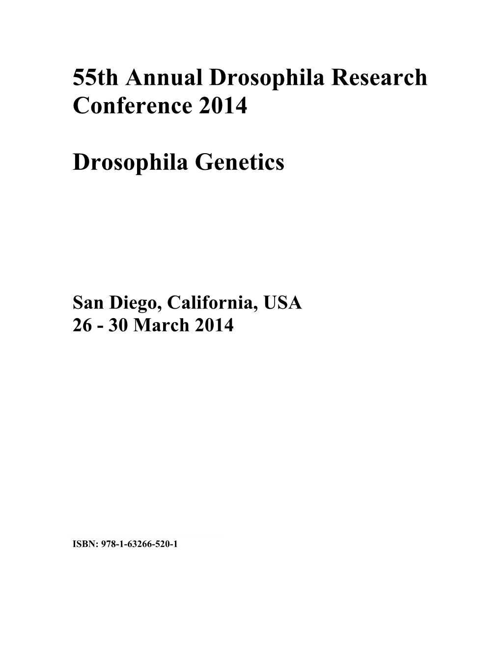 44Th Annual Drosophila Research Conference