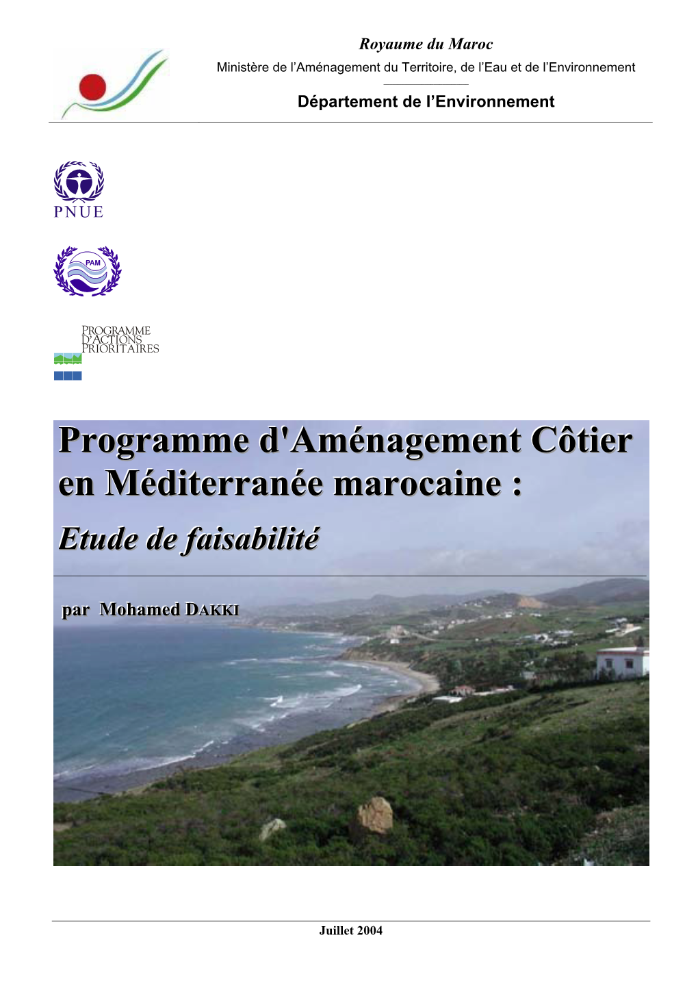 Programme D'aménagement Côtier En Méditerranée Marocaine