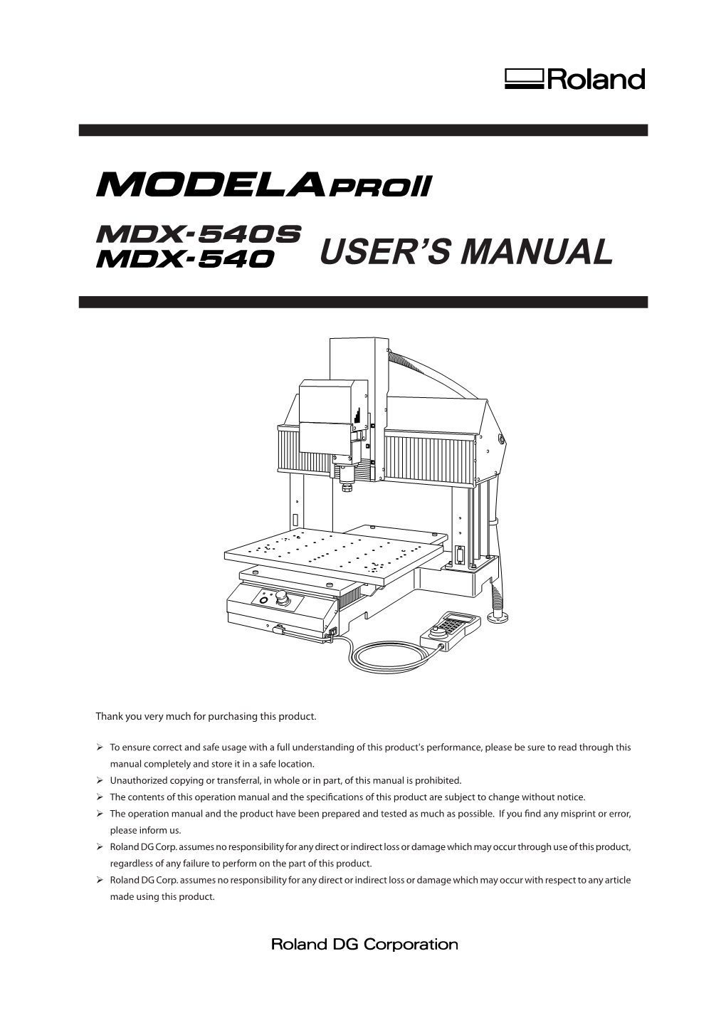 MDX-540S/540 User's Manual