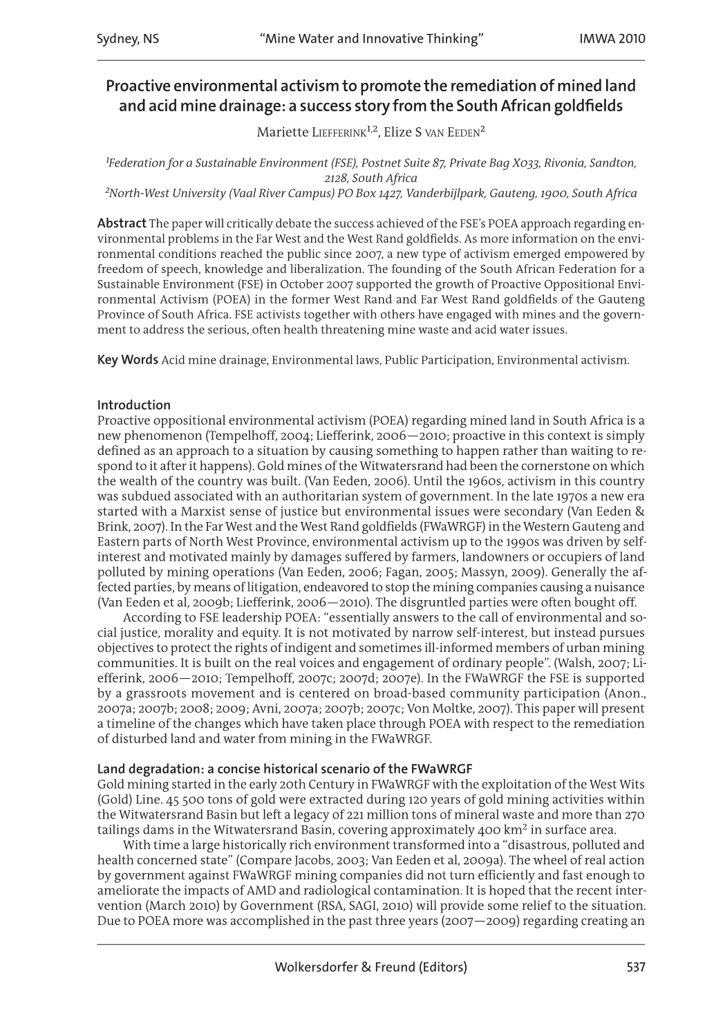 Proceedings IMWA 2010 2010-08-16 05:55 Page 537