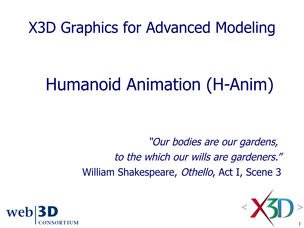 Humanoid Animation (H-Anim) Component