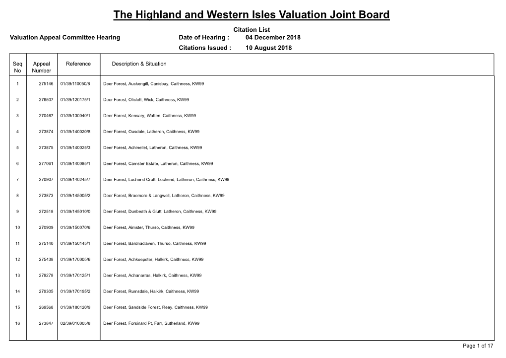 Appeal Citation List External