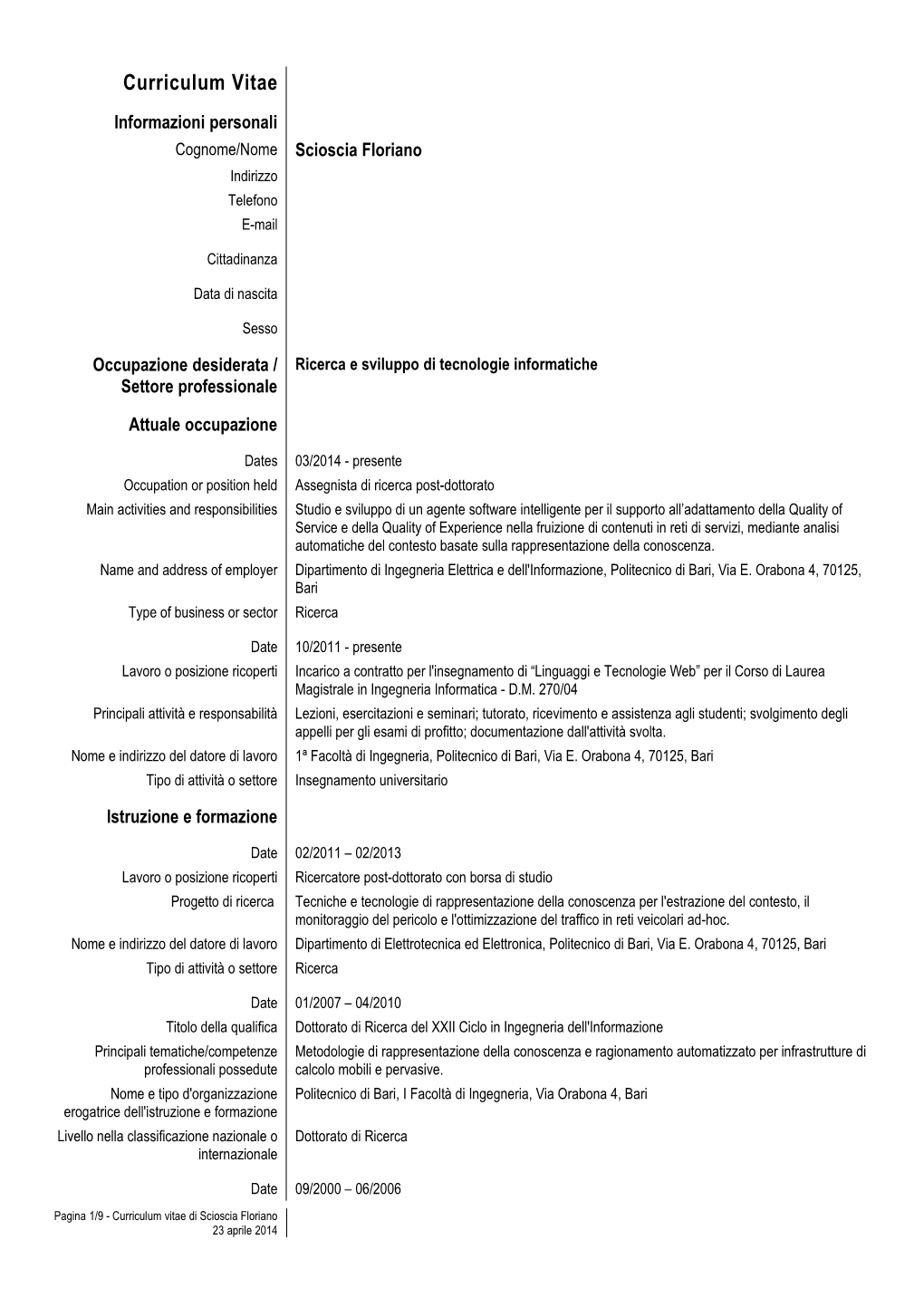 Scioscia CV Dirittostudio.Pdf