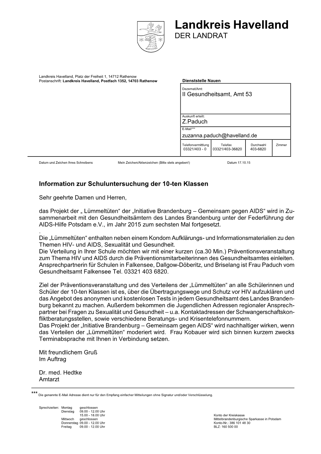 Landkreis Havelland DER LANDRAT