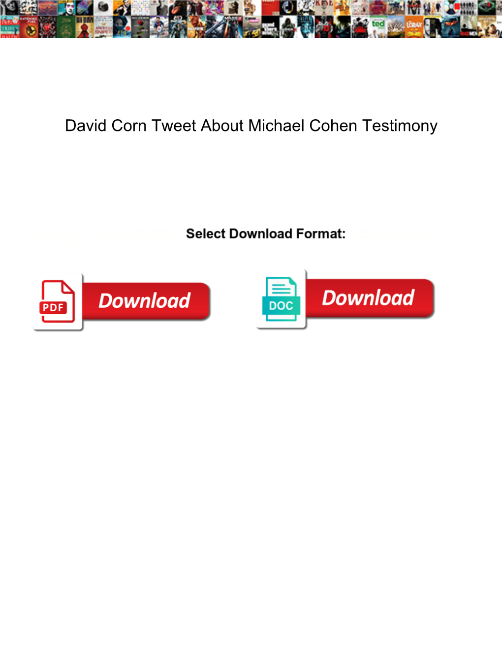 David Corn Tweet About Michael Cohen Testimony