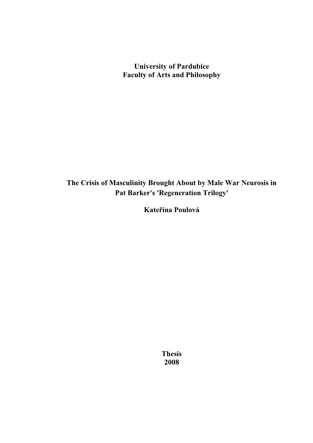 Poulovák Crisis of Masculinity MK 2008