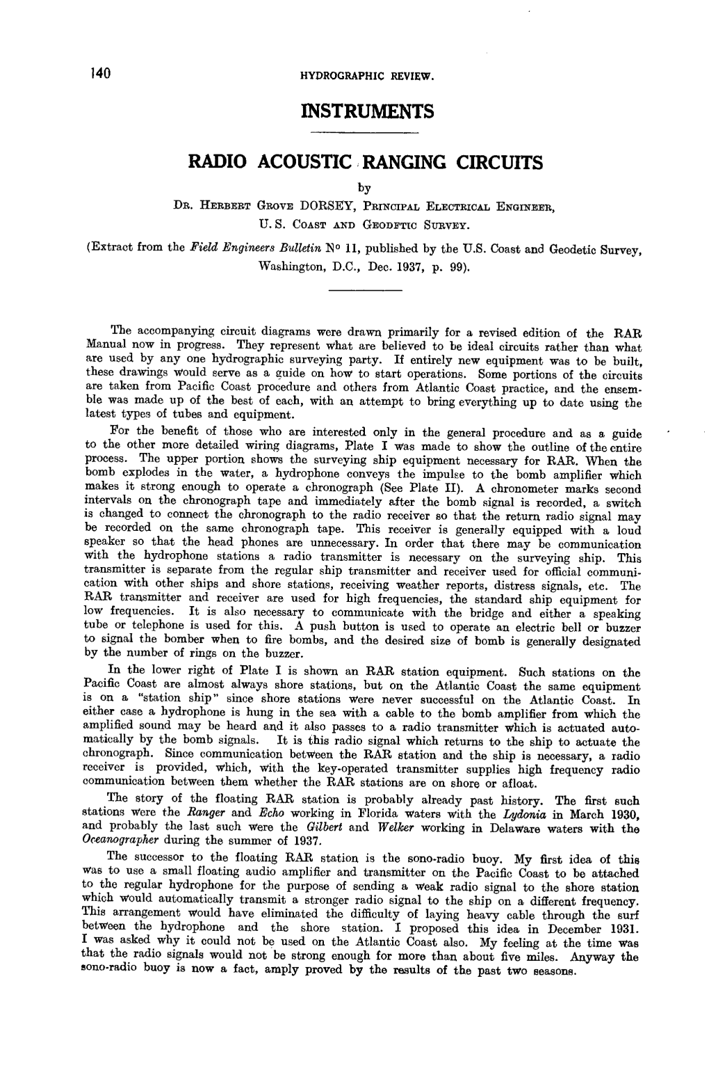 Instruments Radio Acoustic Ranging Circuits