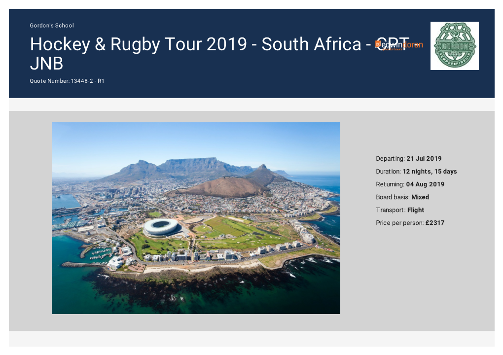 Hockey & Rugby Tour 2019