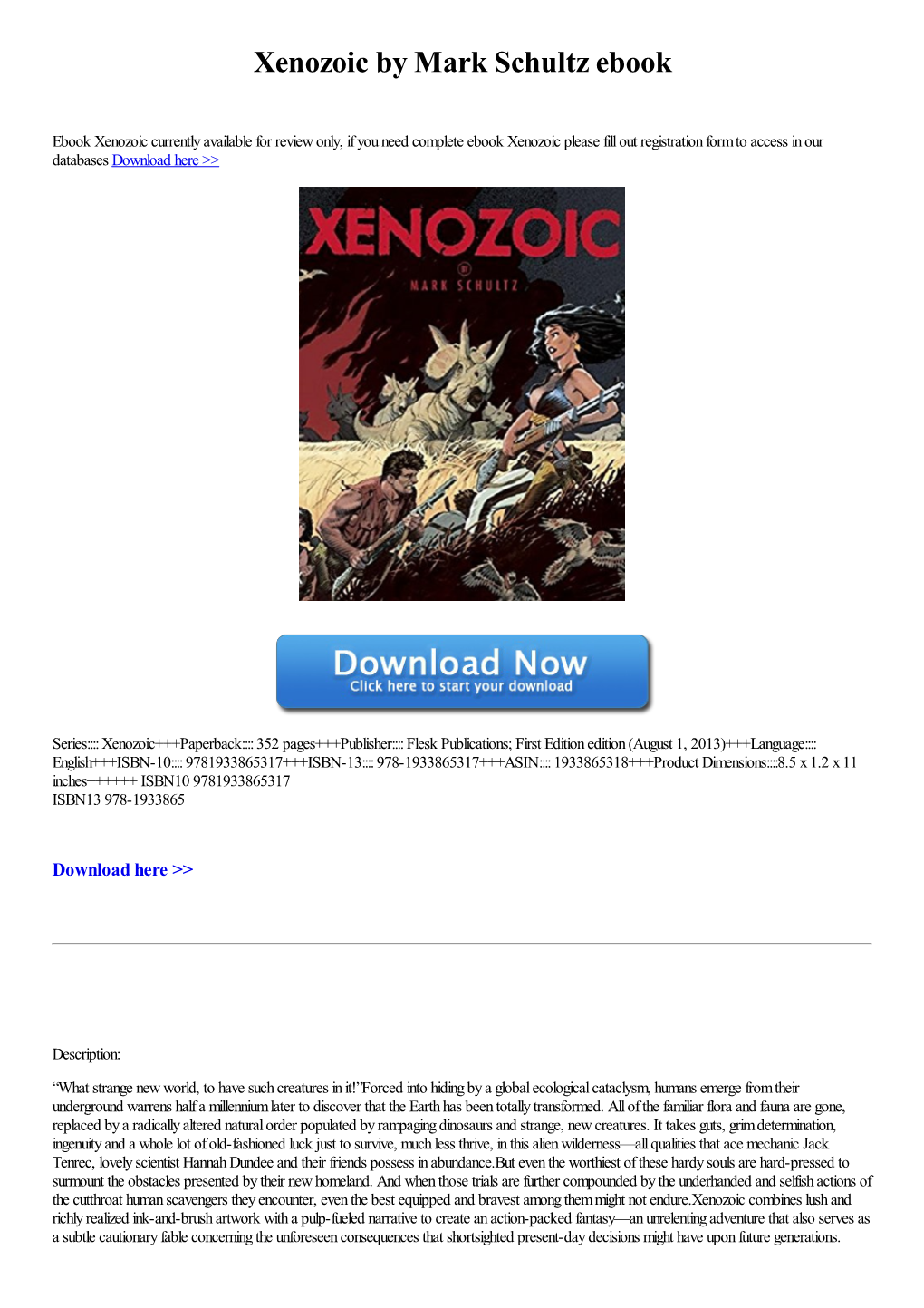 Xenozoic by Mark Schultz Ebook