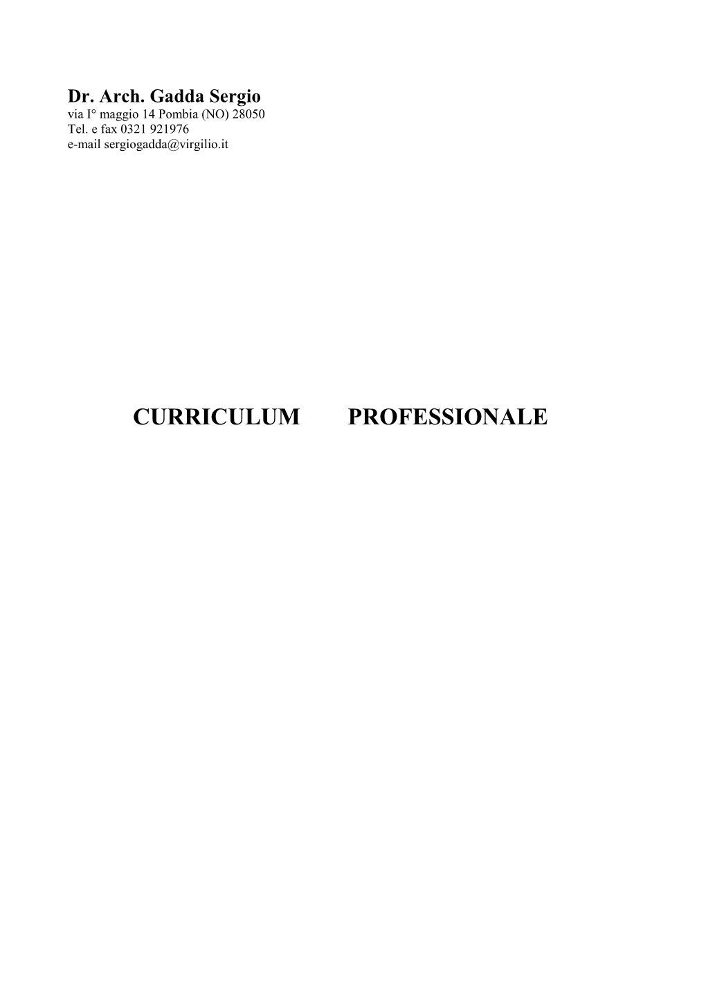 Curriculum Varallo Pombia