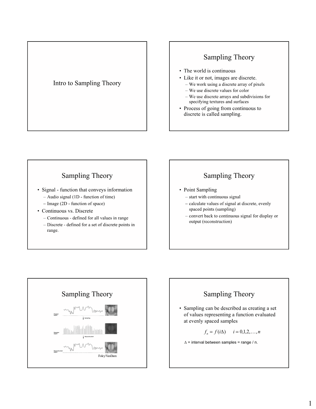 Sampling Theory