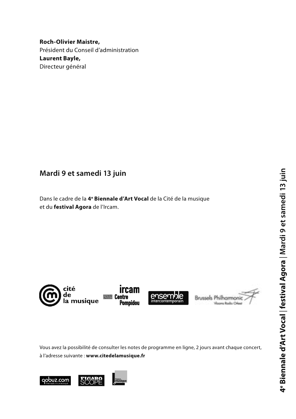 4E Biennale D'art Vocal