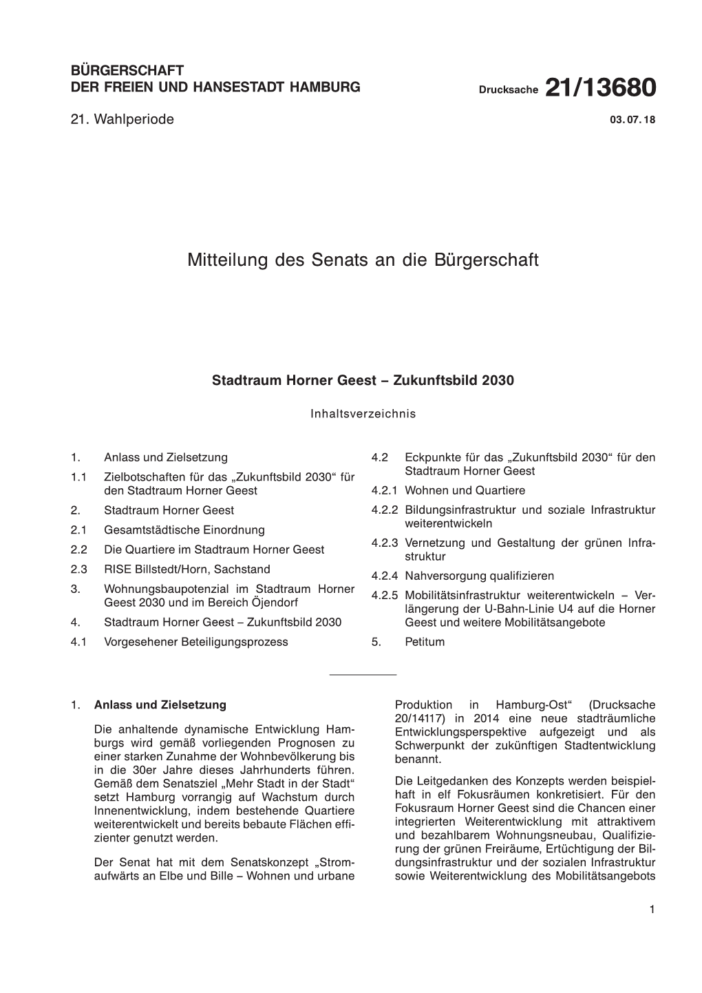 Stadtraum Horner Geest – Zukunftsbild 2030