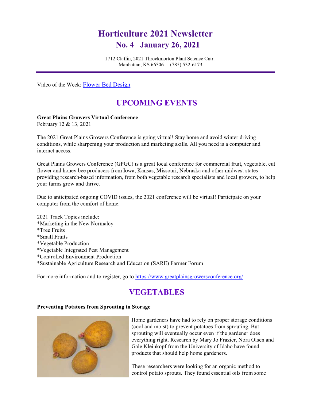 Horticulture 2021 Newsletter No